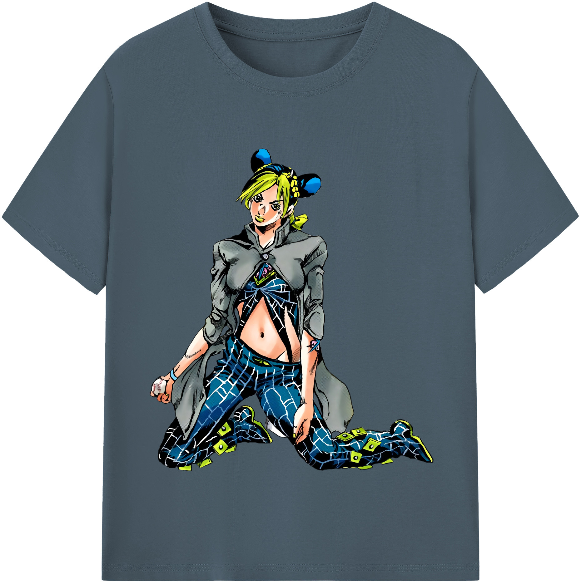 （画像用） "ジョジョの奇妙な冒険 くうじょう ジョリーン JoJo's Bizarre Adventure Jolyne Cujoh " 綿100％半袖Tシャツ（フロントプリント）